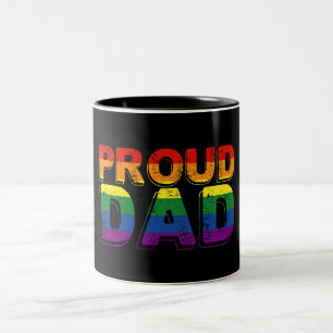 Stolzer Vater LGBT Elternteil Gay Pride Vater Zweifarbige Tasse