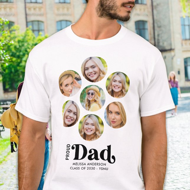 Stolzer VATER Moderner 7 FotoCollage Abschluss T-Shirt (Von Creator hochgeladen)