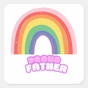 Stolzer Vater Regenbogen-Vater Vatertag Quadratischer Aufkleber