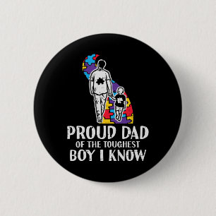 Stolzer Vater Toughest Boy Autism Awareness Asd Da Button