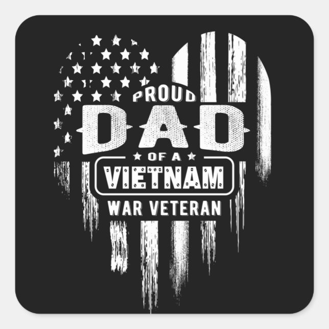 Stolzer Vater Vietnam Vet Son Veterans Day Quadratischer Aufkleber (Vorderseite)