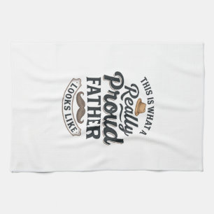 Stolzer Vater Vintage Gravur Zitat Design_1 Geschirrtuch