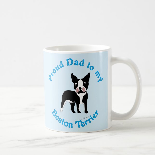 Stolzer Vater zu Boston Terrier Tasse (Rechts)