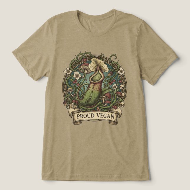 Stolzer Veganer Lustig Tri-Blend Shirt (Design Vorderseite)