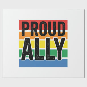 Stolzer Verbündeter Vintage-Pride-Support-Shirt-De Geschenkpapier