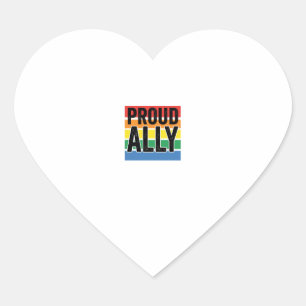 Stolzer Verbündeter Vintage-Pride-Support-Shirt-De Herz-Aufkleber