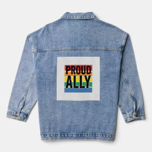 Stolzer Verbündeter Vintage-Pride-Support-Shirt-De Jeansjacke