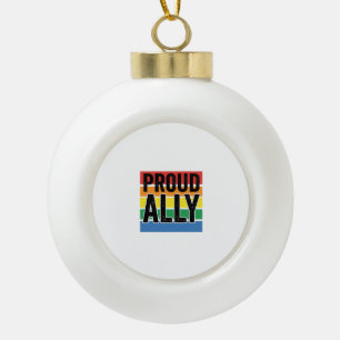 Stolzer Verbündeter Vintage-Pride-Support-Shirt-De Keramik Kugel-Ornament