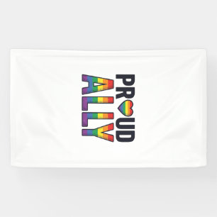 Stolzer Verbündeter Vintage Regenbogen Herz T-Shir Banner