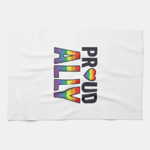 Stolzer Verbündeter Vintage Regenbogen Herz T-Shir Geschirrtuch