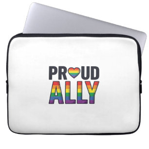 Stolzer Verbündeter Vintage Regenbogen Herz T-Shir Laptopschutzhülle
