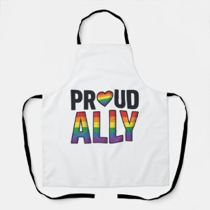 Stolzer Verbündeter Vintage Regenbogen Herz T-Shir Schürze