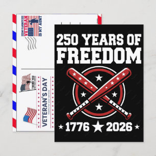 Stolzer Veteran 250 Jahre Amerika 1776 2026 Feiertagspostkarte