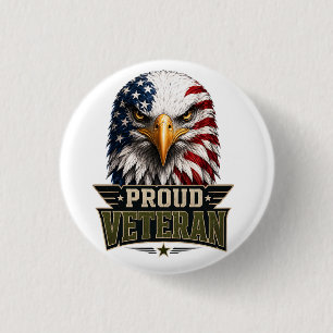 Stolzer Veteran Adler – Gedenktag Amerikanische Fl Button