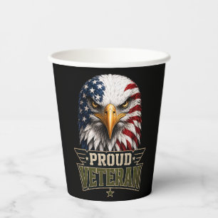 Stolzer Veteran Adler – Memorial Day Amerikanische Pappbecher