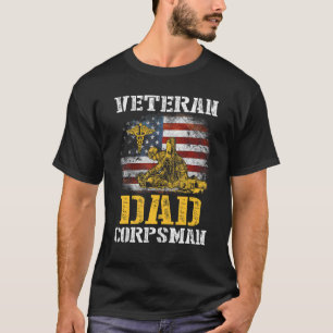 Stolzer Veteran Dad Sanitäter Flagge Vintage 4. Ju T-Shirt