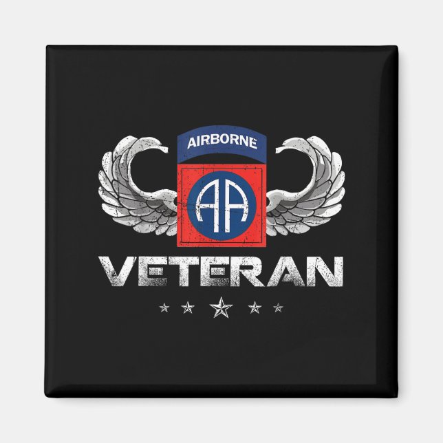 Stolzer Veteran des 82. Luftlandedivisions Fallsch Magnet (Vorne)