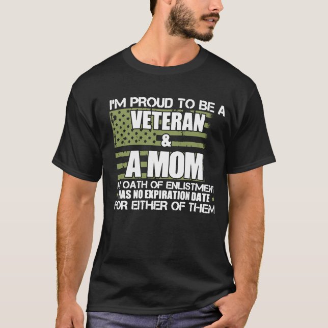 STOLZER VETERAN U. EINE MAMA T-Shirt (Vorderseite)