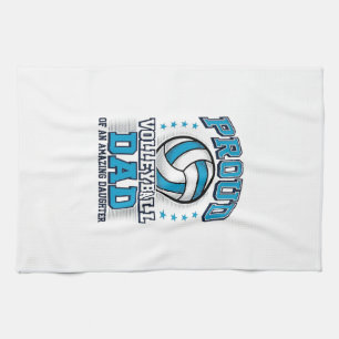 Stolzer Volleyball-Vater Vintage-Sportshirt-Design Geschirrtuch