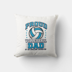 Stolzer Volleyball-Vater Vintage-Sportshirt-Design Kissen