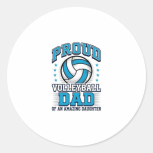 Stolzer Volleyball-Vater Vintage-Sportshirt-Design Runder Aufkleber