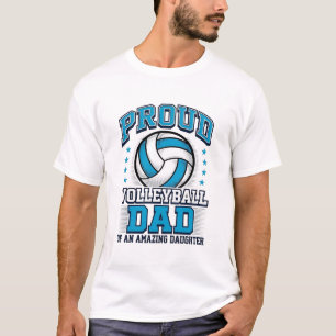 Stolzer Volleyball-Vater Vintage-Sportshirt-Design T-Shirt