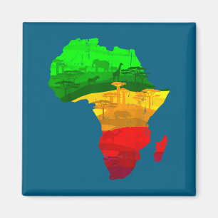 Stolzes Afrika-Karte grün gelb rot afrikanischer S Magnet