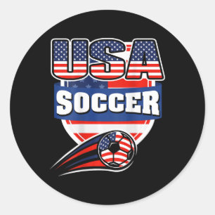 Stolzes Amerika-Fußballfans-Trikot - Usa-Flagge Fo Runder Aufkleber