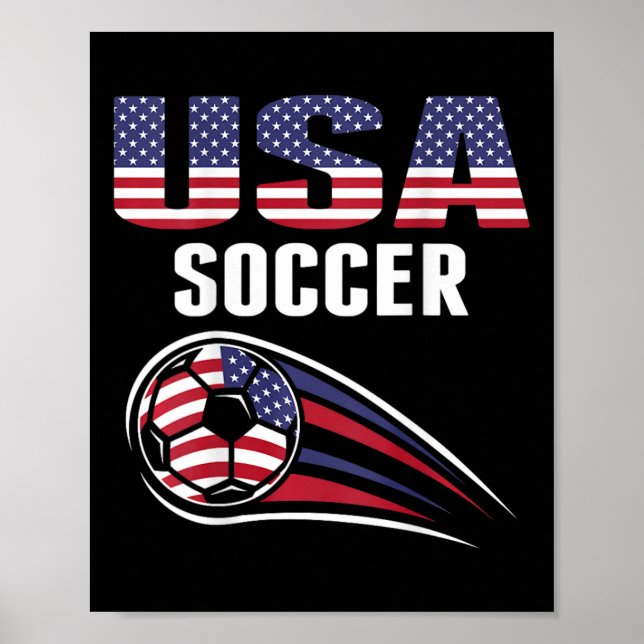 Stolzes Amerika Fußballteam Unterstützer USA-Flagg Poster (Vorne)