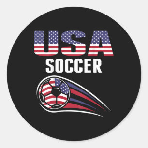 Stolzes Amerika Fußballteam Unterstützer USA-Flagg Runder Aufkleber