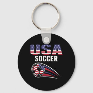 Stolzes Amerika Fußballteam Unterstützer Usa Flagg Schlüsselanhänger
