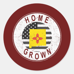 Stolzes Amerika Staatsflagge US Home Grown New Mex Runder Aufkleber