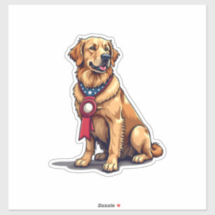 Stolzes amerikanisches Golden Retriever Vintage T- Aufkleber