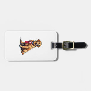 Stolzes amerikanisches Golden Retriever Vintage T- Gepäckanhänger