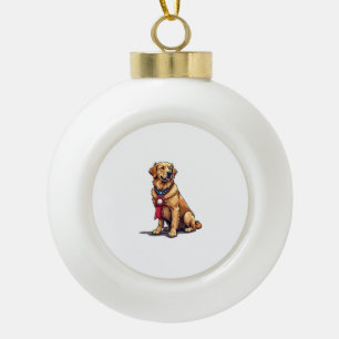 Stolzes amerikanisches Golden Retriever Vintage T- Keramik Kugel-Ornament