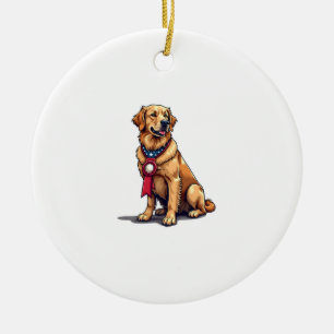 Stolzes amerikanisches Golden Retriever Vintage T- Keramik Ornament