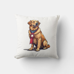 Stolzes amerikanisches Golden Retriever Vintage T- Kissen