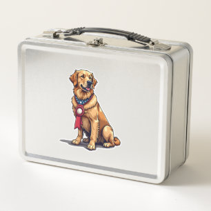 Stolzes amerikanisches Golden Retriever Vintage T- Metall Brotdose