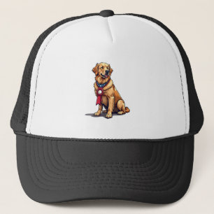 Stolzes amerikanisches Golden Retriever Vintage T- Truckerkappe
