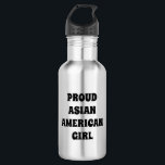 Stolzes amerikanisches Mädchen, Edelstahlflasche<br><div class="desc">Proud Asian American Girl,  Edelstahl-Wasserflasche</div>