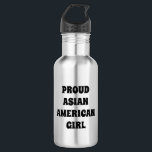 Stolzes amerikanisches Mädchen, Edelstahlflasche<br><div class="desc">Proud Asian American Girl,  Edelstahl-Wasserflasche</div>