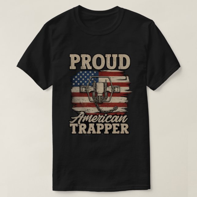 Stolzes Amerikanisches Trapper-T-Shirt T-Shirt (Design vorne)