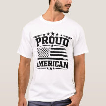 Stolzes amerikanisches USA-Flagge-Weiß-T-Shirt