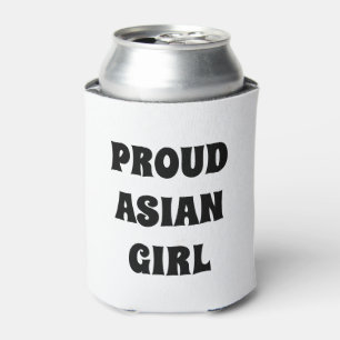 Stolzes asiatisches Mädchen, Schwarz-weiß, kalt Dosenkühler
