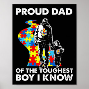 Stolzes Autismus Vater Vater und Sohn Autismus Bew Poster
