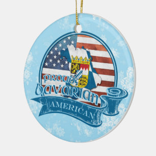 Stolzes bayerisches amerikanisches Weihnachtsschmu Keramikornament