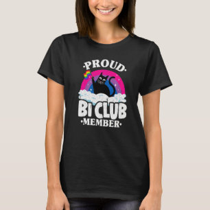 Stolzes Bi-Club-Mitglied Katze Bisexuelle Flagge R T-Shirt