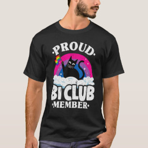 Stolzes Bi-Club-Mitglied Katze Bisexuelle Flagge R T-Shirt
