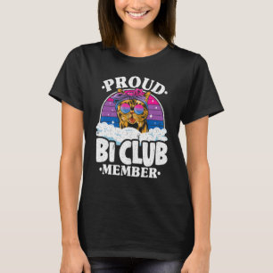 Stolzes Bi-Club-Mitglied Katze Bisexuelle Flagge R T-Shirt