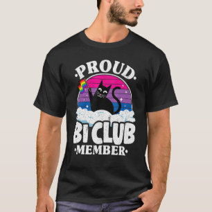 Stolzes Bi-Club-Mitglied Katze Bisexuelle Flagge R T-Shirt
